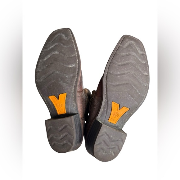 Ariat Workhog Pull-On Western Boots Men’s 10B Square Toe Cowboy Leather Brown - Picture 8 of 11